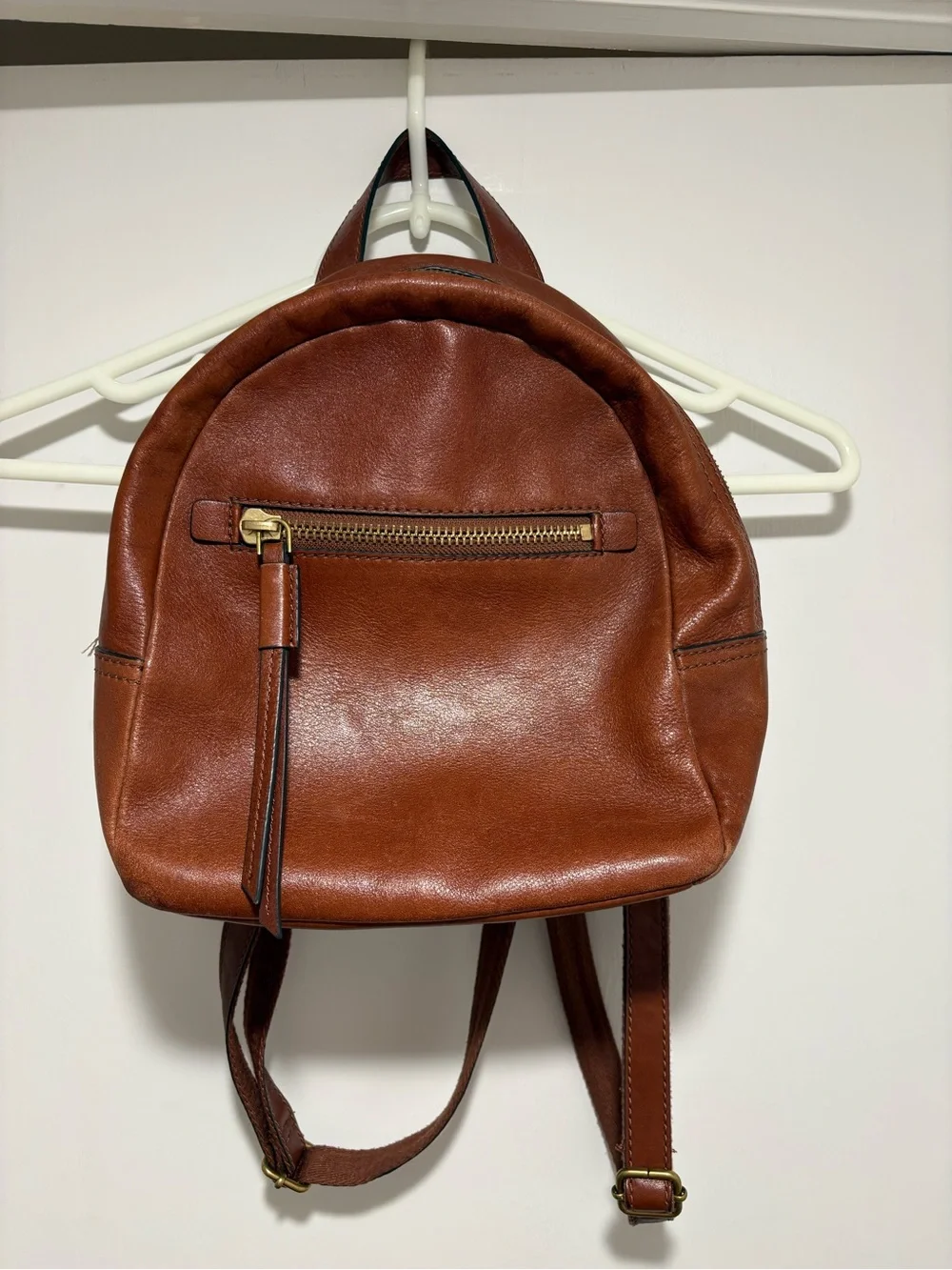 Fossil Cognac Brown Leather Tote